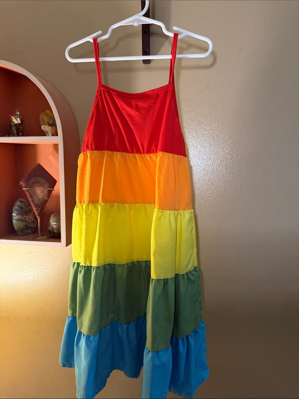 Tiered Rainbow Sundress - Red, Orange, Yellow, Green, Blue